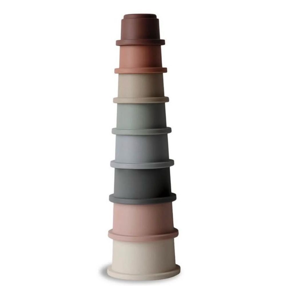 Mushie Baby/Toddler Neutral Rainbow Stacking Cups